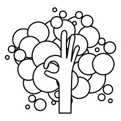 Human hand icon. Finger gesture palm and communication theme. Isolated design. Vector illustration