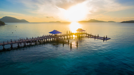 Rawai pier in the morning this pier is available for travel all islands around Phuket,Phang Nga and Krabi
