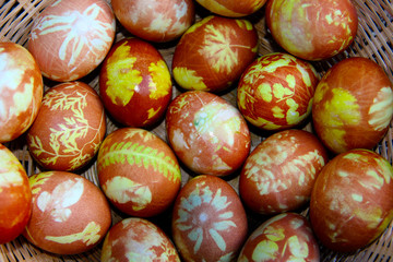 Easter eggs with natural coloring