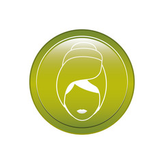 Woman icon. Spa center healthy lifestyle and care theme. Isolated design. Vector illustration