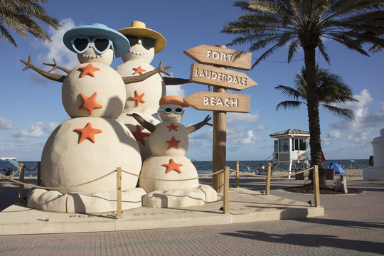 Sand Snowmen Fort Lauderdale Florida