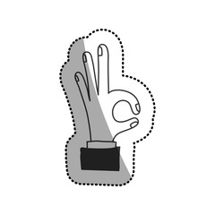 Human hand icon. Finger gesture palm and communication theme. Isolated design. Vector illustration
