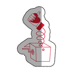 Human hand holding heart icon. Finger gesture palm and communication theme. Isolated design. Vector illustration