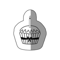 Muffin icon. Cupcake dessert sweet and bakery theme. Isolated design. Vector illustration
