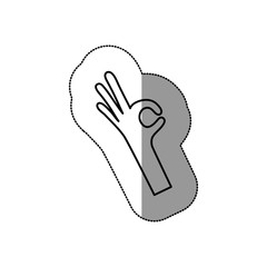 Human hand icon. Finger gesture palm and communication theme. Isolated design. Vector illustration
