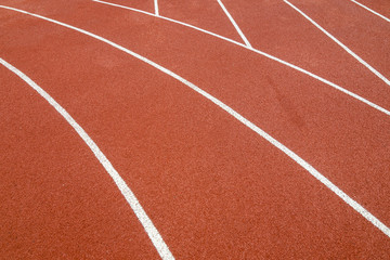 Fototapeta premium The running line track rubber lanes