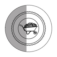 Wheelbarrow icon. Under construction work repair and progress theme. Isolated design. Vector illustration