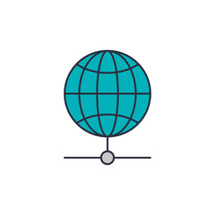 Global sphere icon. Communication internet connectivity and web theme. Isolated design. Vector illustration