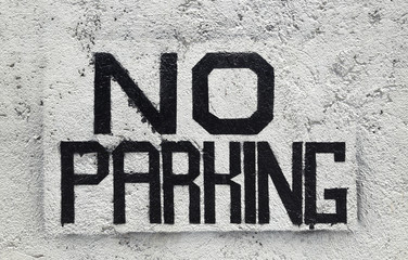 Sign, stencil, no parking