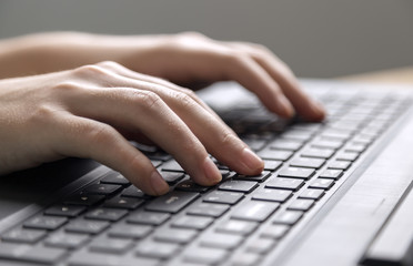 Hands above the keyboard