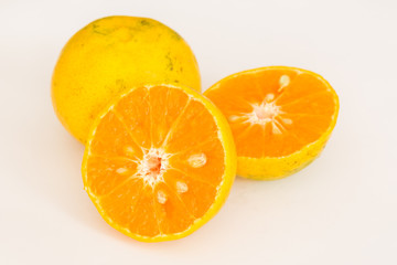 fresh orange on white background