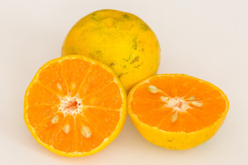 fresh orange on white background