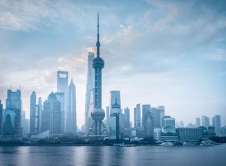 Tragetasche shanghai skyline in the morning © chungking