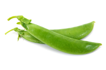 green peas, white background