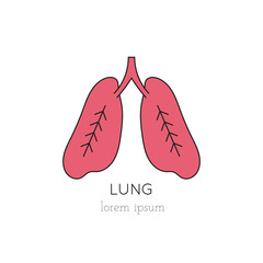 Lung line icon