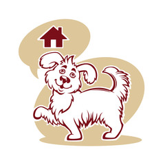 cartoon illustration for pet shelter, with image of funny dog