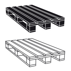 wooden pallet black symbol vector
