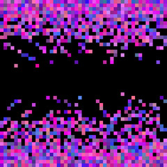 Purple and black pixel background.  Abstract vector Illustration.