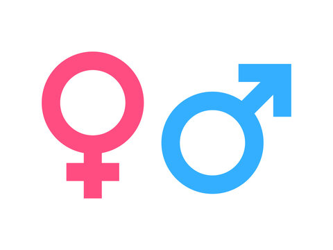 Gender symbol pink and blue