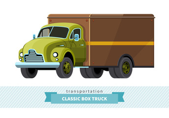 Classic box truck front side view
