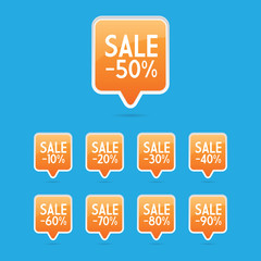 Orange Sale Pin Labels
