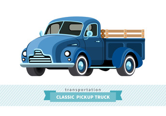 Classic pickup truck front side view © andriocolts
