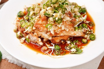 yuringi, Fried Chicken with Hot and Sour Soy Sauce,ユリンギ