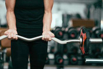 Exercising in gym