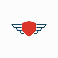 Shield with wings logo design