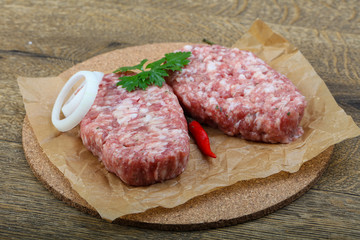 Raw burget cutlet
