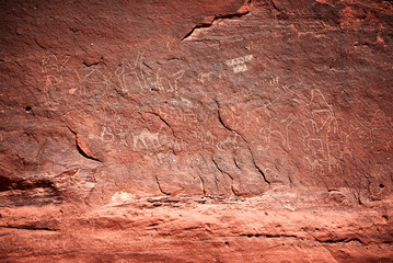 Rock Paintings, Wadi Rum, Arabian Desert, Jordan