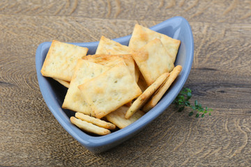 Crackers in the bowl