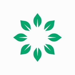 leaves circle logo design