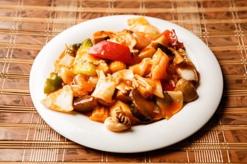 palbochae,  Stir-fried Seafood and Vegetables, 팔보채