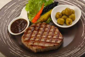 Grilled beef steak