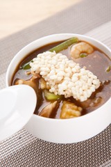 haemul nurungji tang,  Scorched Rice Soup with Seafood, 해물누룽지탕