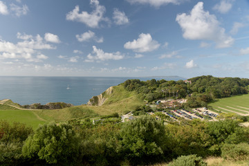 View over Lulworth Cove on Dorset coast