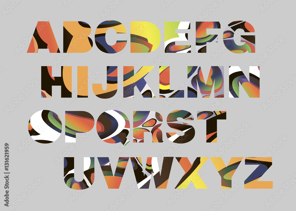 Fototapete letter font alphabet vector text design triangle