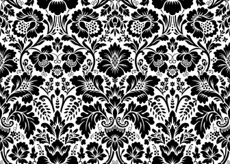 Vector seamless floral damask pattern