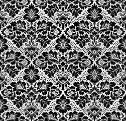 Vector seamless floral damask pattern