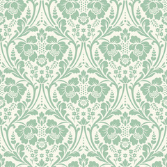 Vector seamless floral damask pattern