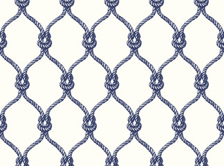 Rope seamless tied fishnet pattern - 131621998
