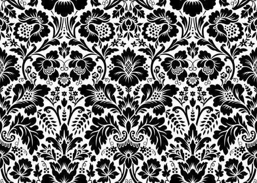 Vector Seamless Floral Damask Pattern