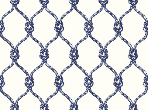 Rope seamless tied fishnet pattern