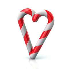 Candy canes in a heart shape
