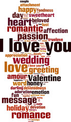 I love you word cloud concept. Vector illustration