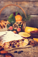 strudel and winter decor.