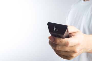 Hand with remote control