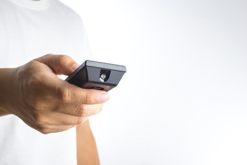 Hand with remote control