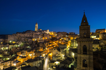 Fototapeta na wymiar Ancient town of Matera at sunset